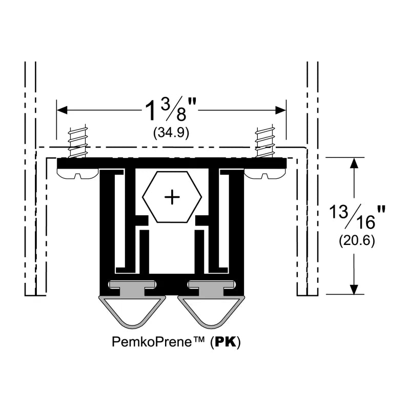 Pemko 420APKL-36 Automatic Door Bottom for Hollow Metal Doors, Clear Anodized, Black PemkoPrene
